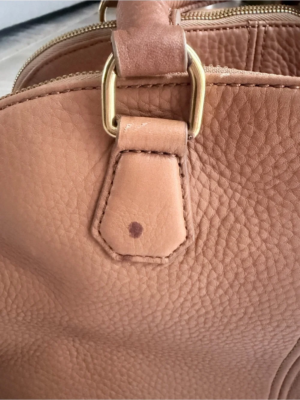 NWT J. Crew Pebbled Leather Satchel - Camel/Tan